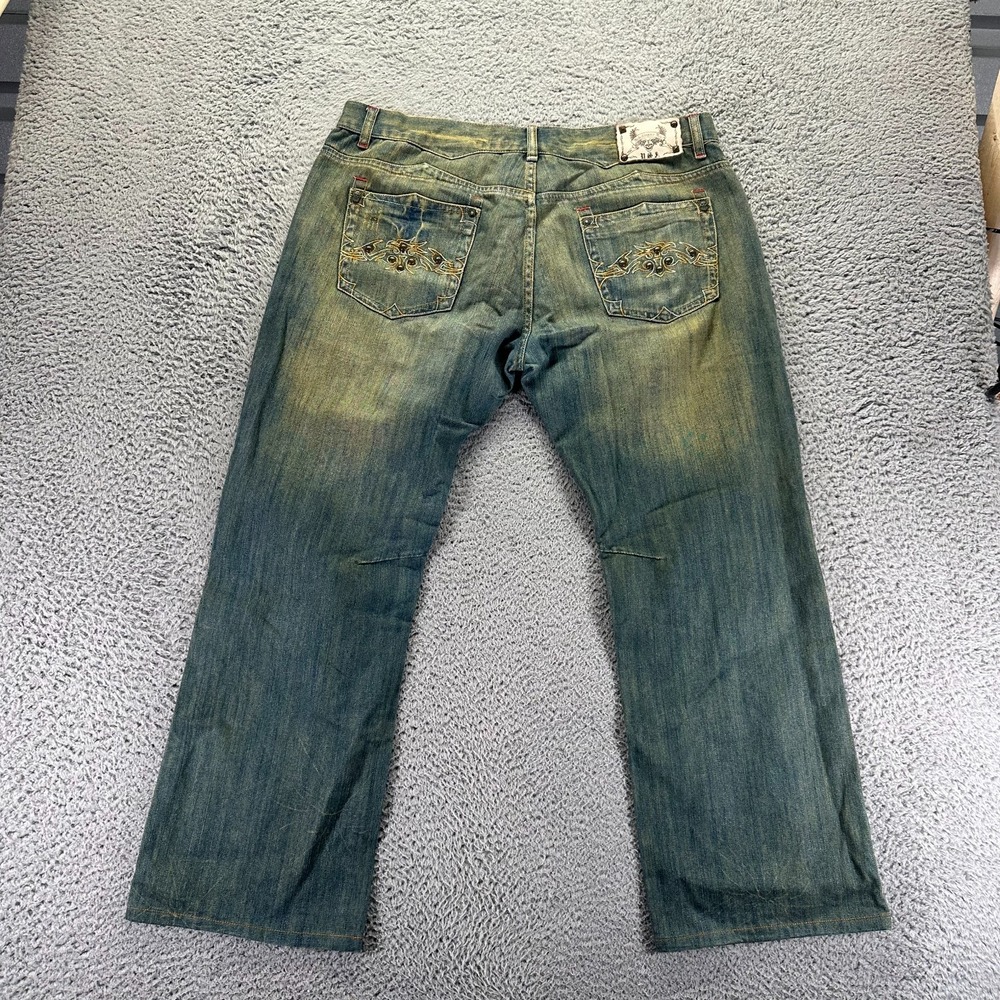 Vintage Inkslingers Blue Moe Jeans Men 36x28 Blue Cotton Straight Grunge Hip Hop